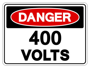 Danger 400 Volts Tag Symbol Sign,Vector Illustration, Isolate On White Background Label. EPS10