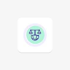 Environmental Justice icon, justice, environment, fairness, equality line icon, editable vector icon, pixel perfect, illustrator ai file