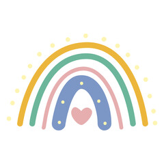 Rainbow Han Drawn Simple