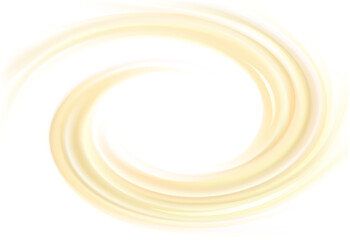 Light yellow color eddy flow aqua banner of rippled surface. Closeup view text space glowing center. Sweet yummy beige tasty volute melted fatty milky beige butter sign icon logo frame border symbol