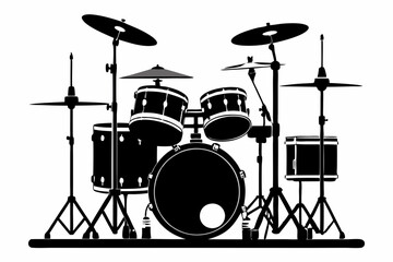 Drum Set silhouette vector illustration