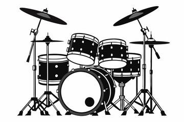 Drum Set silhouette vector illustration