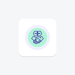 Synergistic Partnership icon, partnership, synergistic, collaboration, teamwork line icon, editable vector icon, pixel perfect, illustrator ai file