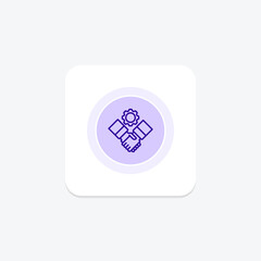 Partnership Support icon, support, partnership, collaboration, teamwork line icon, editable vector icon, pixel perfect, illustrator ai file