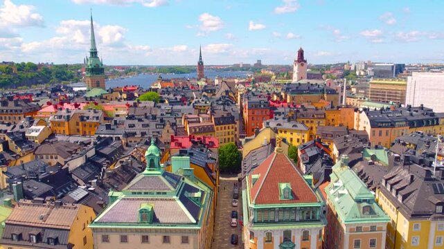Aerial view of Stockholm Old Town Gamla Stan