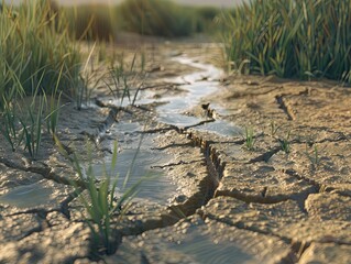 Heat of a Changing Climate Withered Crops and Cracked Earth - A Testament to a Changing Climate