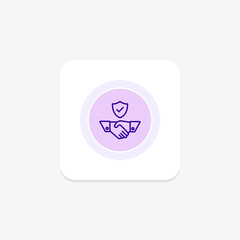 Partnership Trust icon, trust, partnership, collaboration, teamwork line icon, editable vector icon, pixel perfect, illustrator ai file