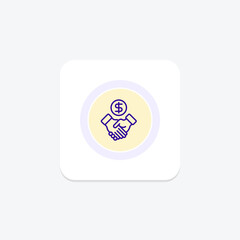 Business Partnership icon, partnership, business, collaboration, teamwork line icon, editable vector icon, pixel perfect, illustrator ai file