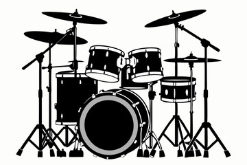 Drum Set silhouette vector illustration