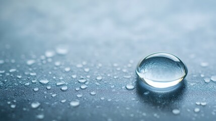 A single glistening raindrop resting on a perfectly smooth surface reflecting the serene and minimalist beauty of nature s simple elegance