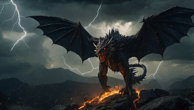 dramatic scene featuring Dragan emerging