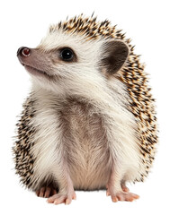 Obraz premium PNG Curious hedgehog exploring on a white background