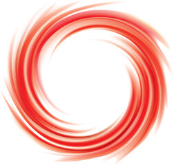 Glossy radial curvy fond with space for text on milky stripes. Whirl red gel eddy syrup surface. Appetizing mix jam juicy rose color: redcurrant, dragon or pitaya, cowberry, watermelon, grapefruit