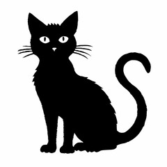 cat silhouette black vector SVG