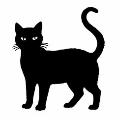 cat silhouette black vector SVG