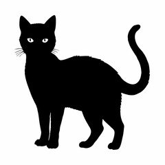 cat silhouette black vector SVG