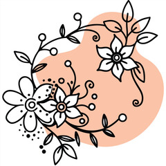 Colorful floral Corner Design Vector illustration in flat style , isolated in whote background