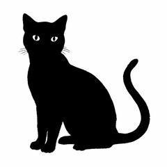 cat silhouette black vector SVG