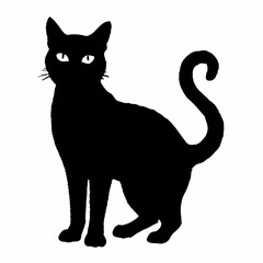 cat silhouette black vector SVG