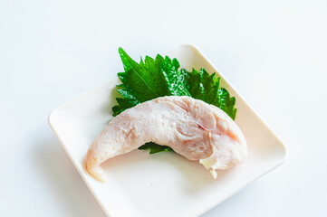 湯引きしたササミ