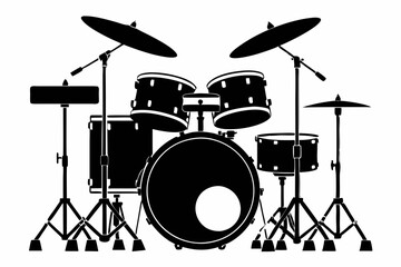 Drum Set silhouette vector illustration