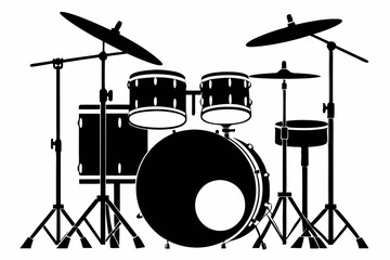 Drum Set silhouette vector illustration