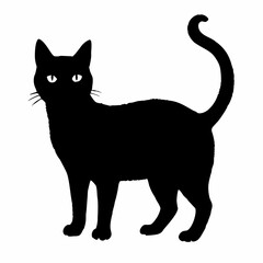 cat silhouette black vector SVG
