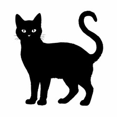 cat silhouette black vector SVG