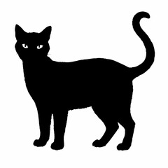 cat silhouette black vector SVG