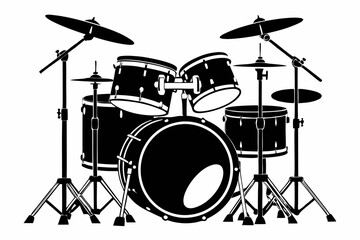 Drum Set silhouette vector illustration