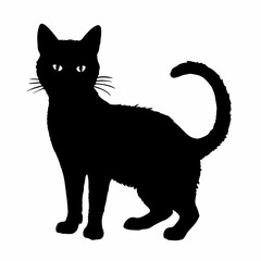 cat silhouette black vector SVG
