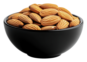 PNG Raw almonds in a bowl showing texture