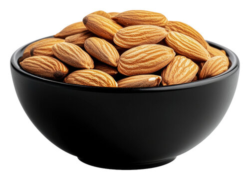 PNG Raw almonds in a bowl showing texture