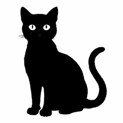 cat silhouette black vector SVG