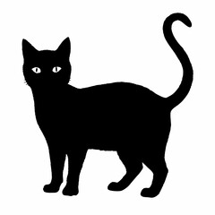 cat silhouette black vector SVG