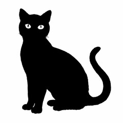 cat silhouette black vector SVG