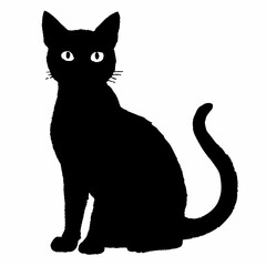 cat silhouette black vector SVG