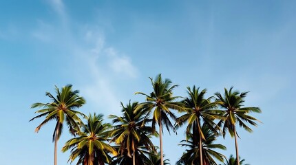 palm trees against blue sky
