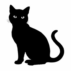 cat silhouette black vector SVG