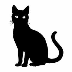 cat silhouette black vector SVG