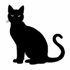 cat silhouette black vector SVG