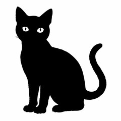 cat silhouette black vector SVG