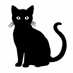 cat silhouette black vector SVG