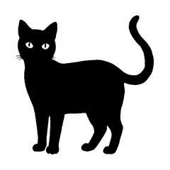cat silhouette black vector SVG