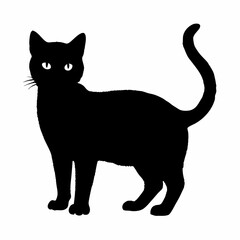 cat silhouette black vector SVG