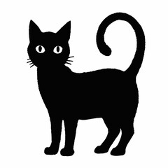 cat silhouette black vector SVG