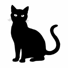 cat silhouette black vector SVG