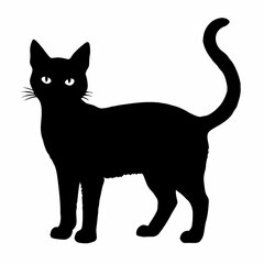 cat silhouette black vector SVG