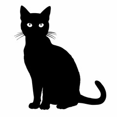 cat silhouette black vector SVG