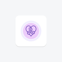 Celtic Knotwork Heart icon, knotwork heart, irish, symbol, heart line icon, editable vector icon, pixel perfect, illustrator ai file